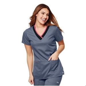 Grey's Anatomy 3 Pocket Color Block Scrub Top